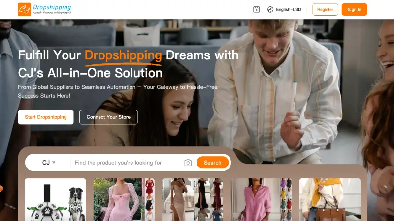 CJ Dropshipping homepage