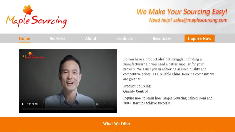 Maple Sourcing homepage