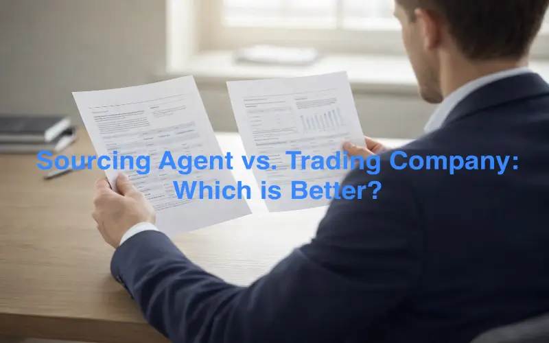 Business professional comparing sourcing agent vs trading company options for importing