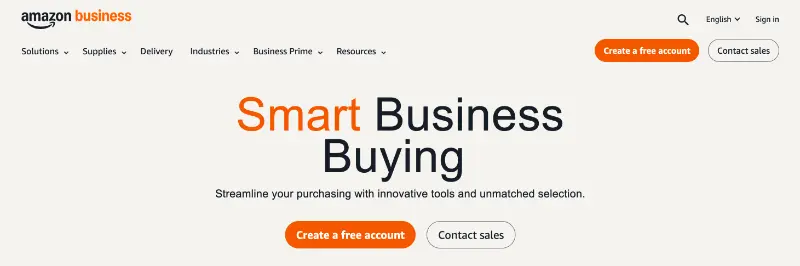 Amazon Business homepage