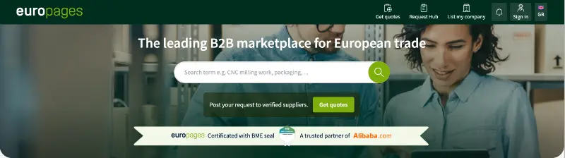 Europages homepage
