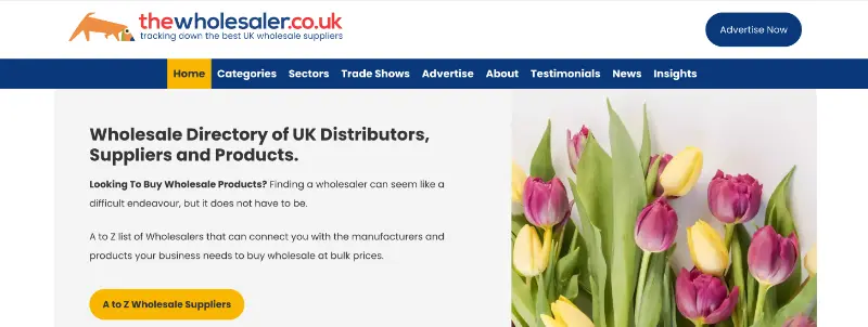 The Wholesaler UK homepage