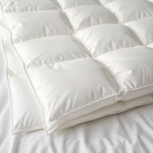 down blanket with quilted baffle box construction
