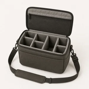 Padded camera bag with adjustable internal dividers