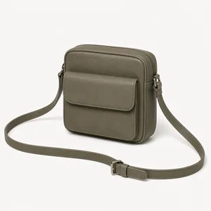 Compact crossbody bag with adjustable long strap