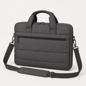 Padded laptop bag with handles and shoulder strap