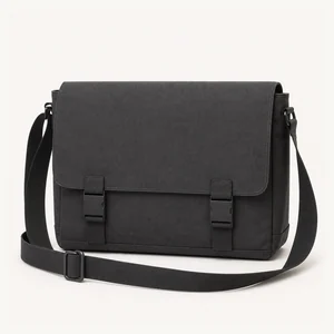 Flap messenger bag with long adjustable shoulder strap