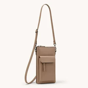Slim phone bag with strap and front pocket