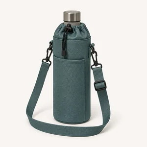 Narrow water bottle bag with adjustable strap