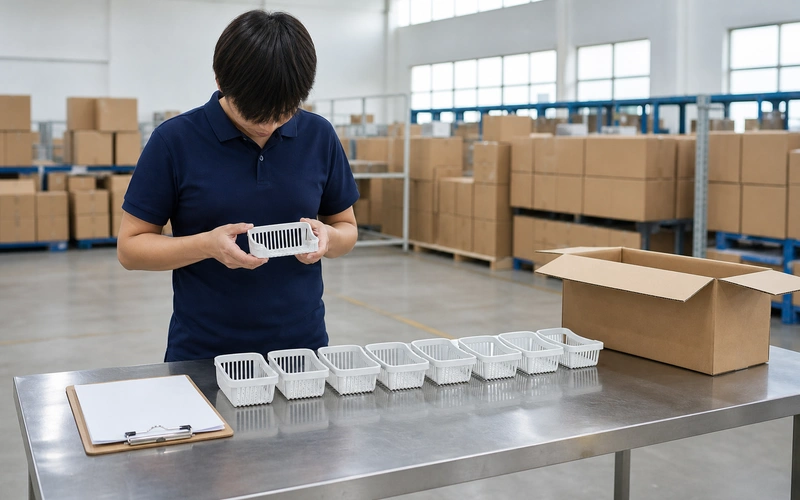 Inspecting 1688 goods unit by unit against the order checklist