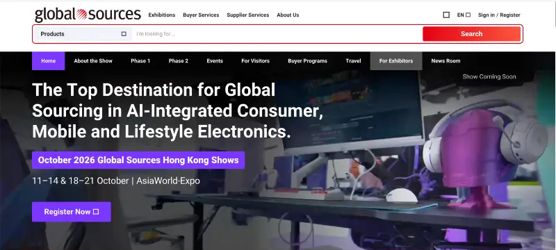 Global Sources homepage